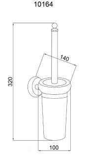 Щётка для туалета Boheme Palazzo Nero золото 10164